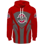 ohio state buckeyes concentric lines scarlet black hoodie best selling