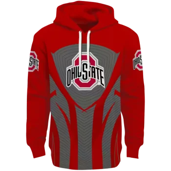 ohio state buckeyes concentric lines scarlet black hoodie best selling