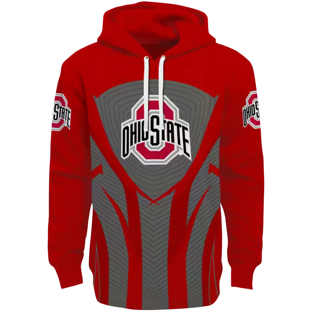 ohio state buckeyes concentric lines scarlet black hoodie best selling ohio state buckeyes concentric lines scarlet black hoodie best selling