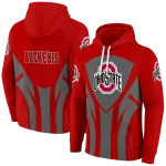 ohio state buckeyes concentric lines scarlet black hoodie best selling