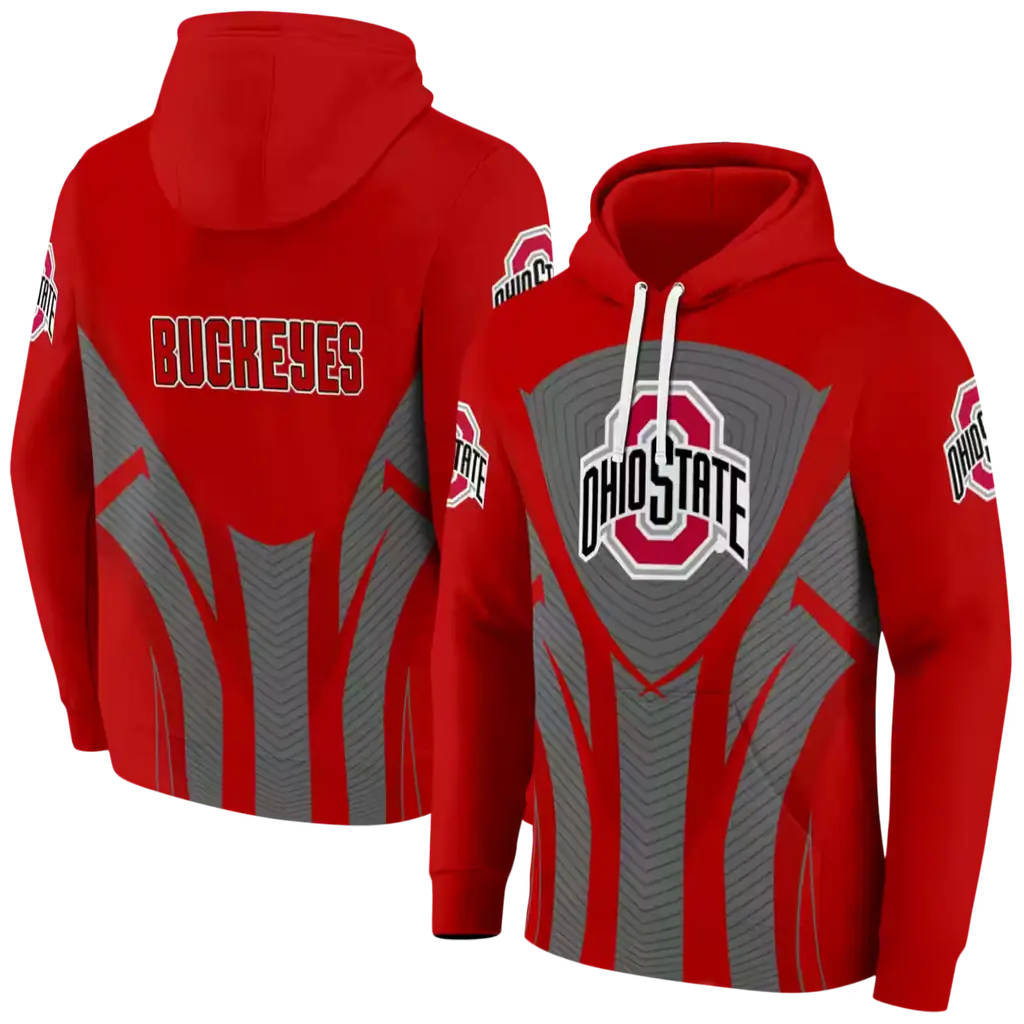 ohio state buckeyes concentric lines scarlet black hoodie fashion forward ohio state buckeyes concentric lines scarlet black hoodie fashion forward