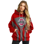ohio state buckeyes concentric lines scarlet black hoodie best selling