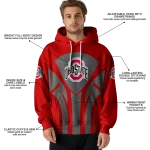 ohio state buckeyes concentric lines scarlet black hoodie best selling