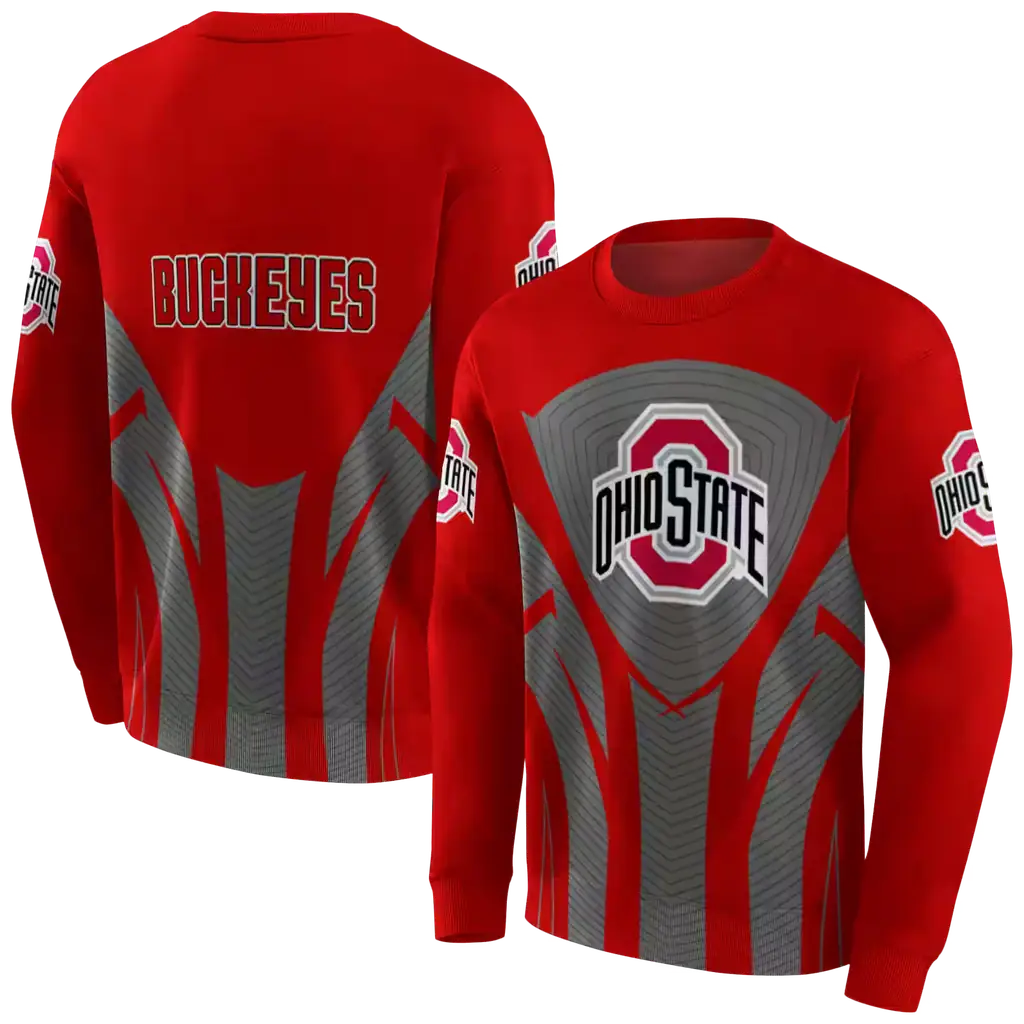 ohio state buckeyes concentric lines scarlet black hoodie premium grade ohio state buckeyes concentric lines scarlet black hoodie premium grade