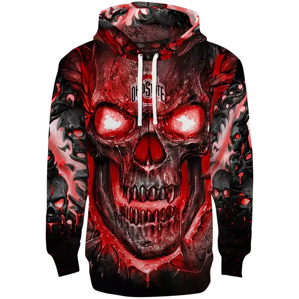 ohio state buckeyes demonic skull scarlet black hoodie best selling ohio state buckeyes demonic skull scarlet black hoodie best selling