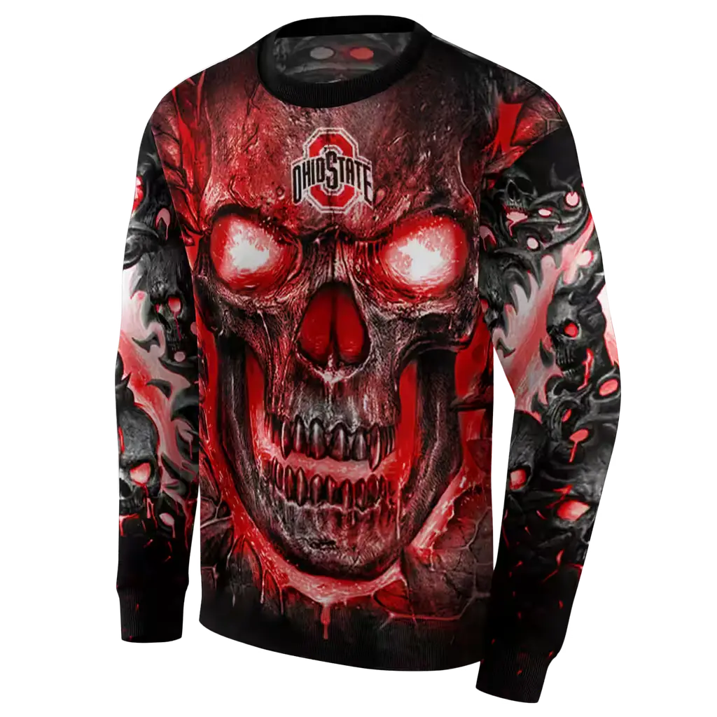 ohio state buckeyes demonic skull scarlet black hoodie new arrival ohio state buckeyes demonic skull scarlet black hoodie new arrival