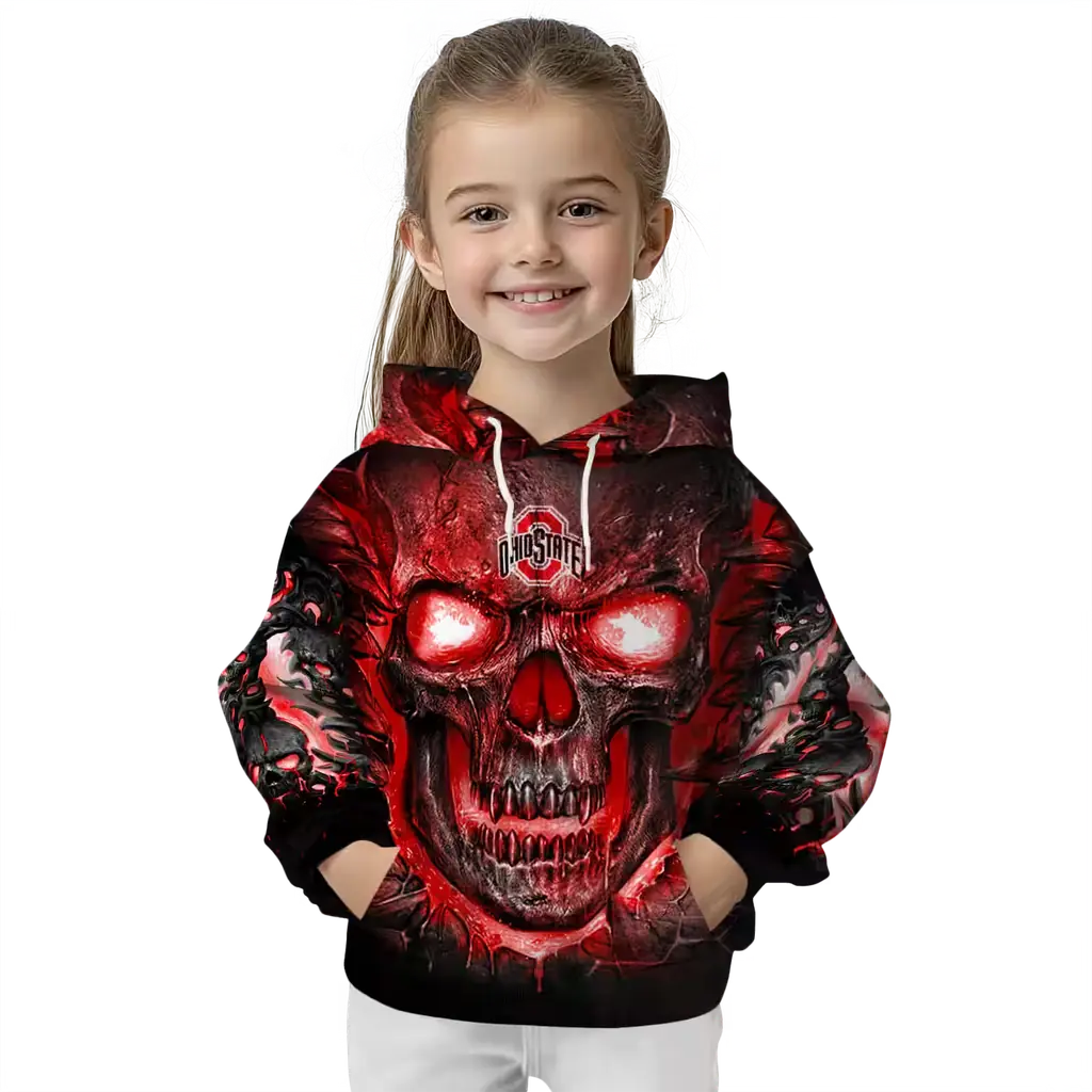 ohio state buckeyes demonic skull scarlet black hoodie top rated ohio state buckeyes demonic skull scarlet black hoodie top rated