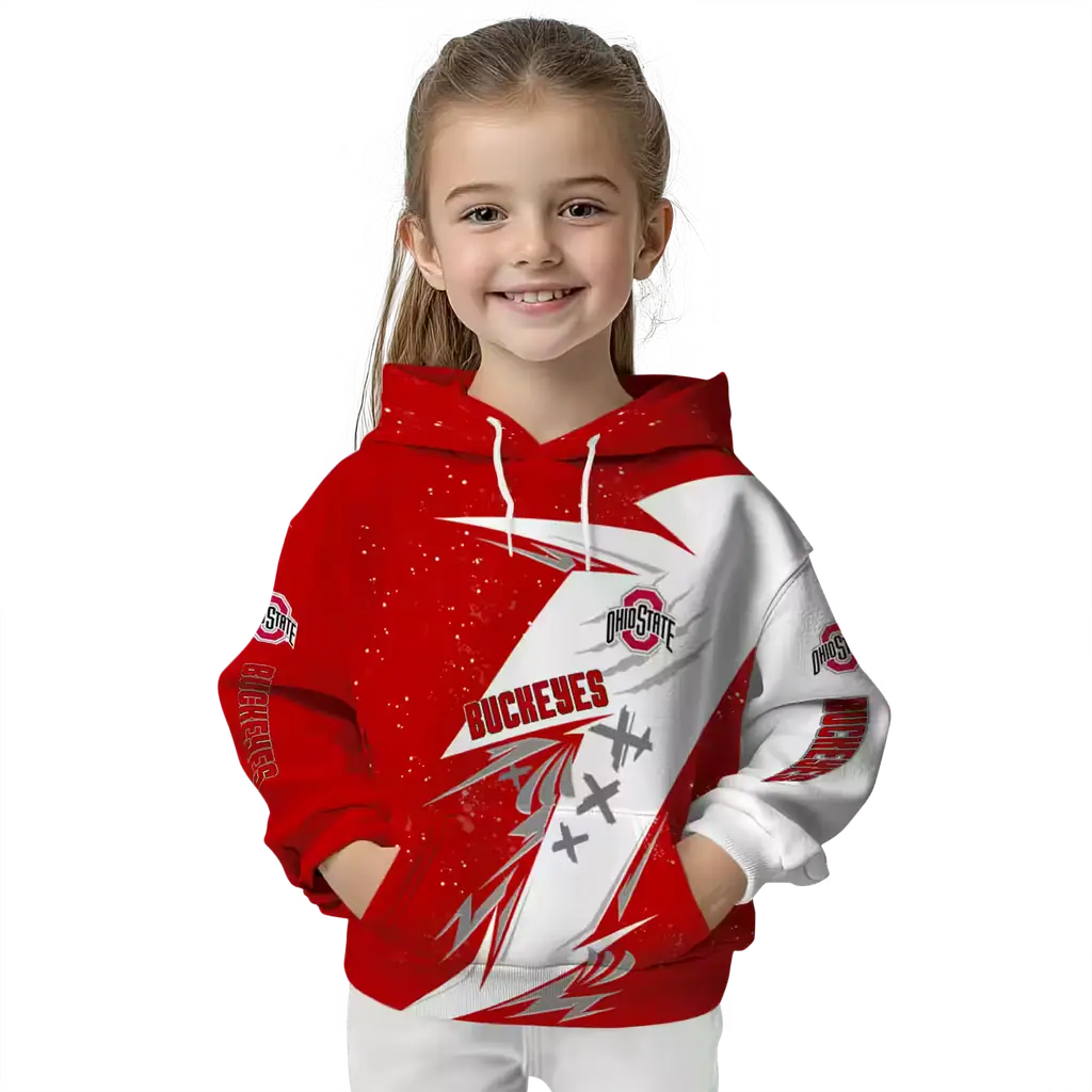 ohio state buckeyes dynamic slash scarlet white hoodie top rated ohio state buckeyes dynamic slash scarlet white hoodie top rated