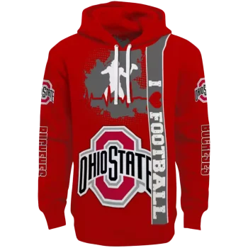ohio state buckeyes football heartbeat scarlet hoodie best selling