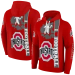 ohio state buckeyes football heartbeat scarlet hoodie best selling