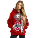ohio state buckeyes football heartbeat scarlet hoodie best selling