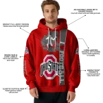 ohio state buckeyes football heartbeat scarlet hoodie best selling
