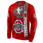 ohio state buckeyes football heartbeat scarlet hoodie best selling