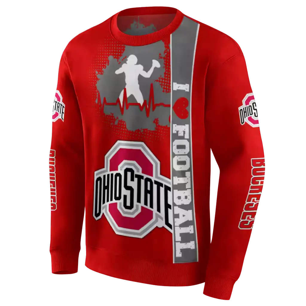 ohio state buckeyes football heartbeat scarlet hoodie new arrival ohio state buckeyes football heartbeat scarlet hoodie new arrival