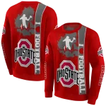 ohio state buckeyes football heartbeat scarlet hoodie best selling