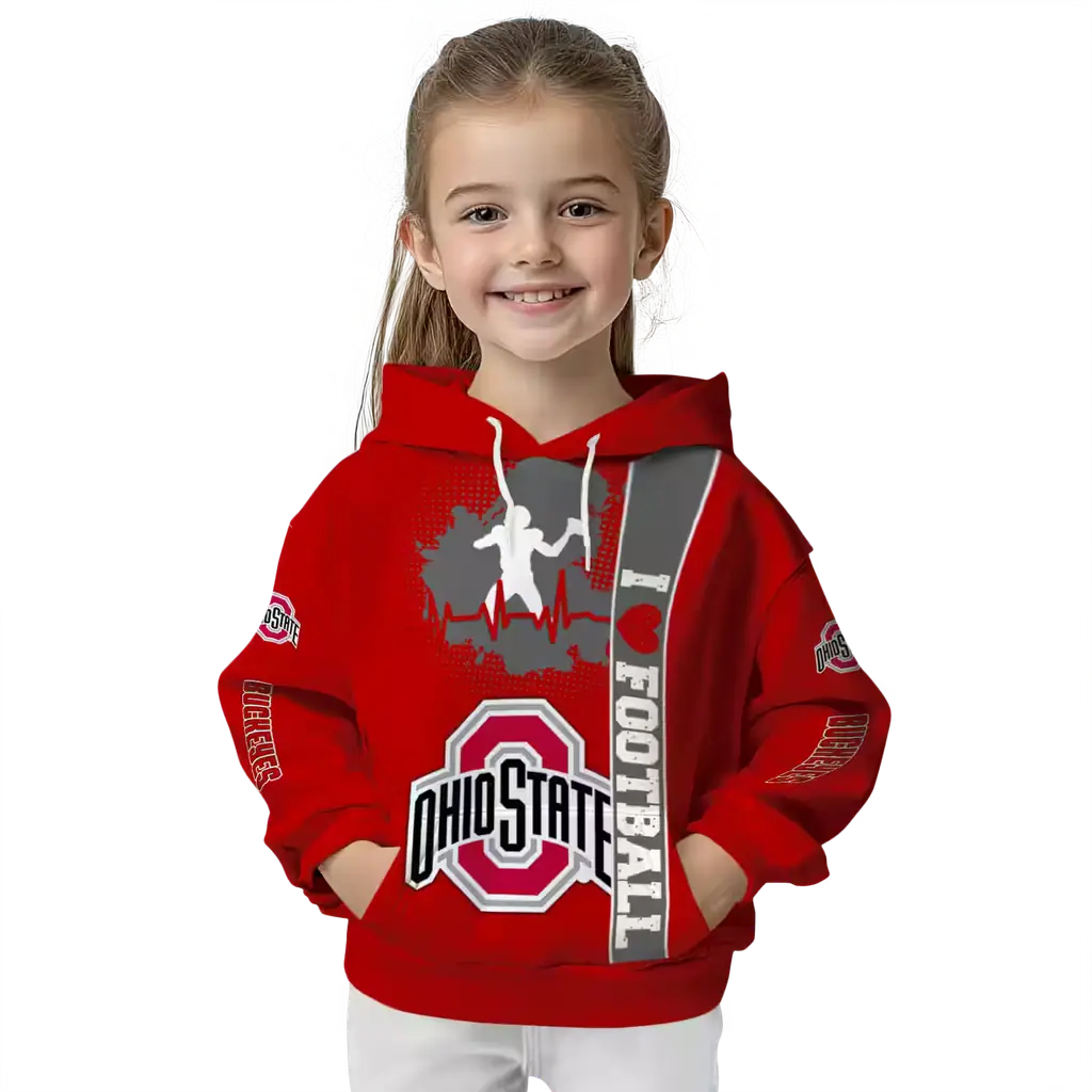 ohio state buckeyes football heartbeat scarlet hoodie top rated ohio state buckeyes football heartbeat scarlet hoodie top rated