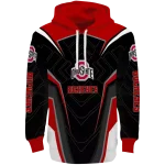 ohio state buckeyes futuristic pattern scarlet black hoodie best selling
