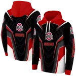 ohio state buckeyes futuristic pattern scarlet black hoodie best selling