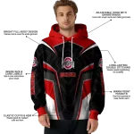 ohio state buckeyes futuristic pattern scarlet black hoodie best selling