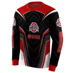 ohio state buckeyes futuristic pattern scarlet black hoodie best selling