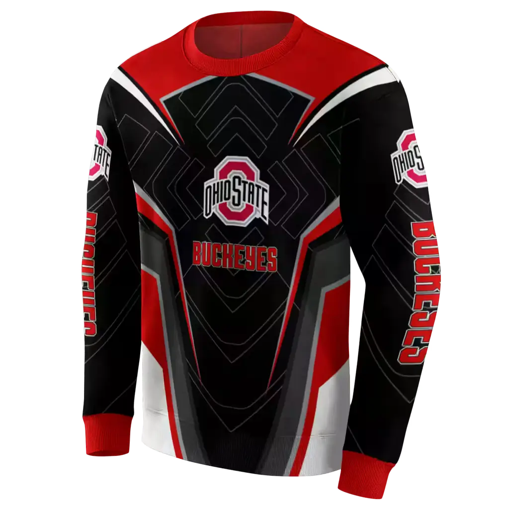 ohio state buckeyes futuristic pattern scarlet black hoodie new arrival ohio state buckeyes futuristic pattern scarlet black hoodie new arrival