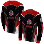 ohio state buckeyes futuristic pattern scarlet black hoodie best selling