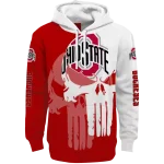 ohio state buckeyes graphic punisher scarlet white hoodie best selling