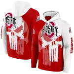 ohio state buckeyes graphic punisher scarlet white hoodie best selling