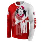 ohio state buckeyes graphic punisher scarlet white hoodie best selling