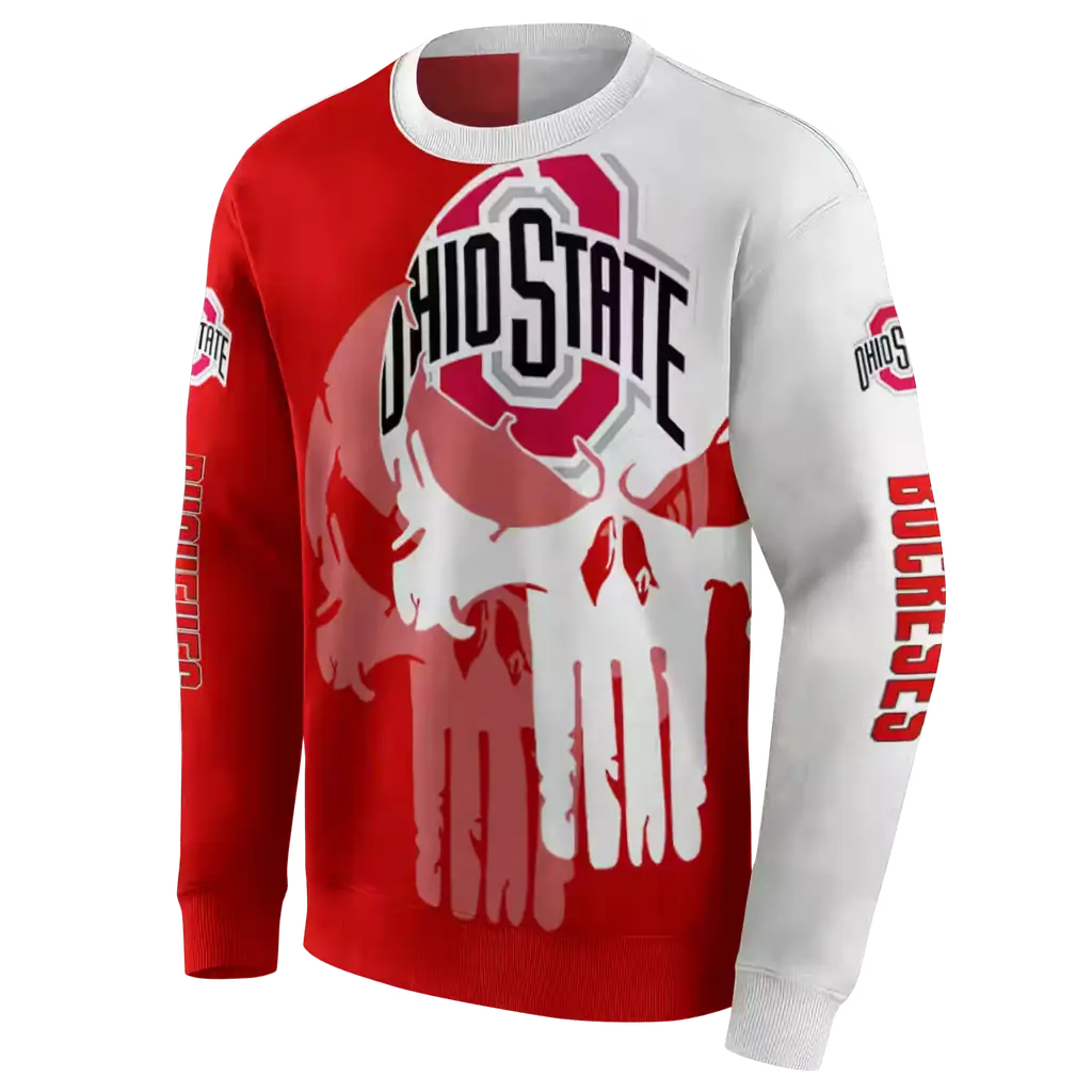 ohio state buckeyes graphic punisher scarlet white hoodie new arrival ohio state buckeyes graphic punisher scarlet white hoodie new arrival