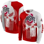 ohio state buckeyes graphic punisher scarlet white hoodie best selling