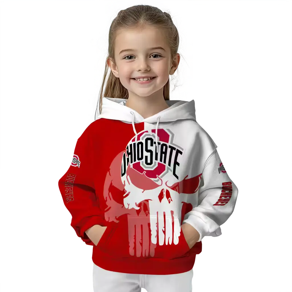 ohio state buckeyes graphic punisher scarlet white hoodie top rated ohio state buckeyes graphic punisher scarlet white hoodie top rated
