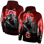 ohio state buckeyes halloween vibes scarlet black hoodie best selling