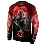 ohio state buckeyes halloween vibes scarlet black hoodie best selling