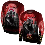 ohio state buckeyes halloween vibes scarlet black hoodie best selling