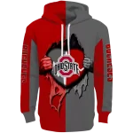ohio state buckeyes heartbeat graphic scarlet hoodie best selling