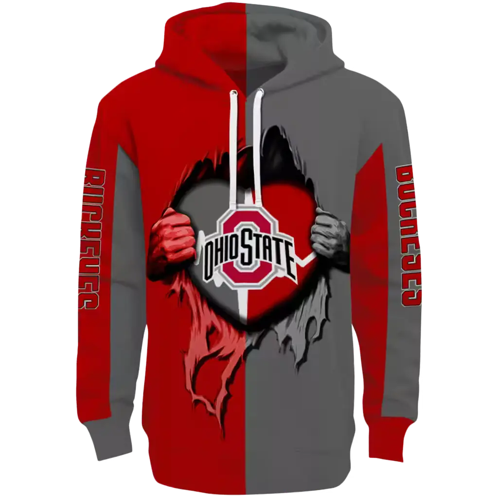ohio state buckeyes heartbeat graphic scarlet hoodie best selling ohio state buckeyes heartbeat graphic scarlet hoodie best selling
