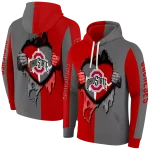 ohio state buckeyes heartbeat graphic scarlet hoodie best selling