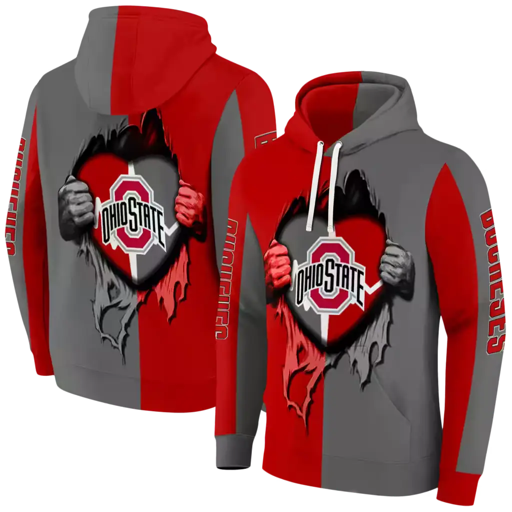 ohio state buckeyes heartbeat graphic scarlet hoodie fashion forward ohio state buckeyes heartbeat graphic scarlet hoodie fashion forward