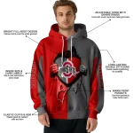 ohio state buckeyes heartbeat graphic scarlet hoodie best selling
