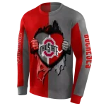ohio state buckeyes heartbeat graphic scarlet hoodie best selling