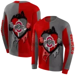 ohio state buckeyes heartbeat graphic scarlet hoodie best selling