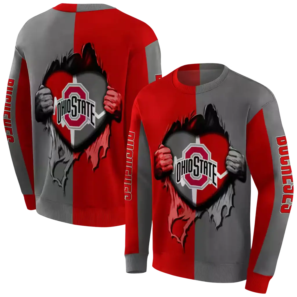 ohio state buckeyes heartbeat graphic scarlet hoodie premium grade ohio state buckeyes heartbeat graphic scarlet hoodie premium grade