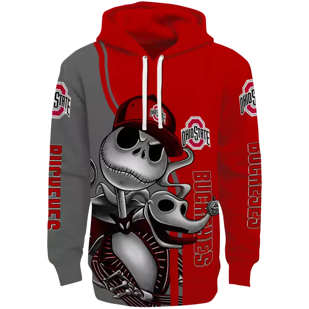 ohio state buckeyes jack skellington scarlet hoodie best selling ohio state buckeyes jack skellington scarlet hoodie best selling