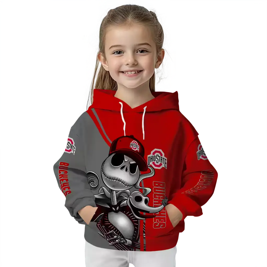 ohio state buckeyes jack skellington scarlet hoodie top rated ohio state buckeyes jack skellington scarlet hoodie top rated