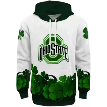 ohio state buckeyes lucky motif white green hoodie best selling
