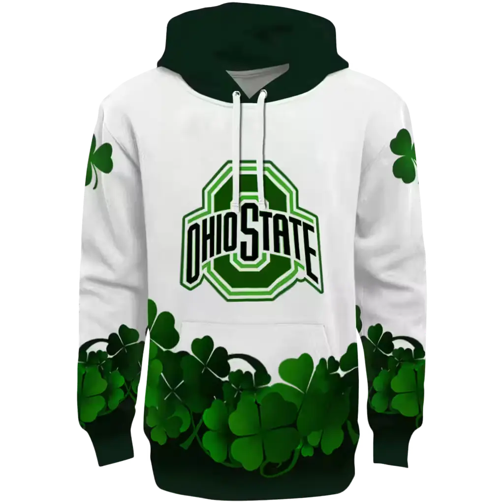 ohio state buckeyes lucky motif white green hoodie best selling ohio state buckeyes lucky motif white green hoodie best selling