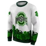 ohio state buckeyes lucky motif white green hoodie best selling