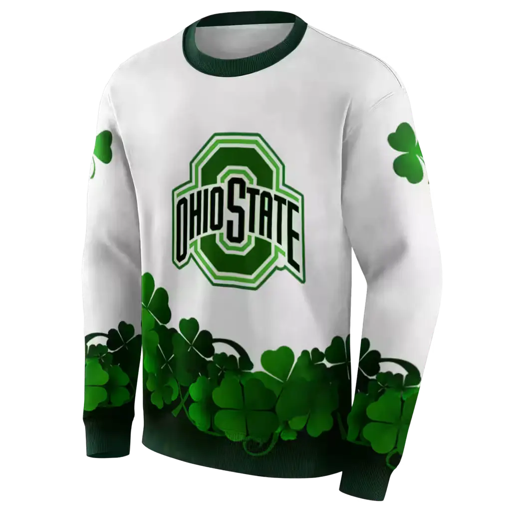 ohio state buckeyes lucky motif white green hoodie new arrival ohio state buckeyes lucky motif white green hoodie new arrival