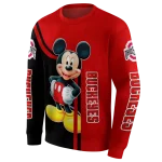 ohio state buckeyes mickey mouse scarlet black hoodie best selling
